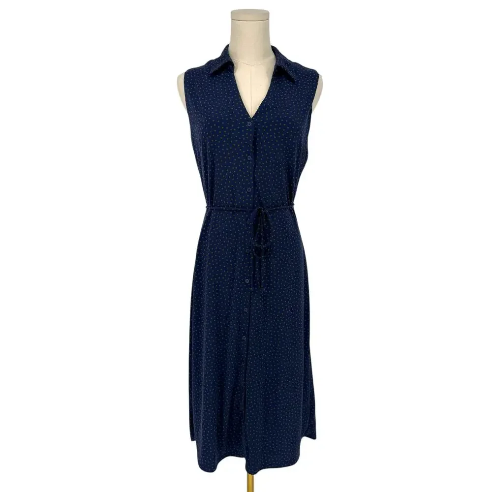Vintage Y2K Nicole Miller New York Purple Polka Dot Shirt Dress, Size 2
